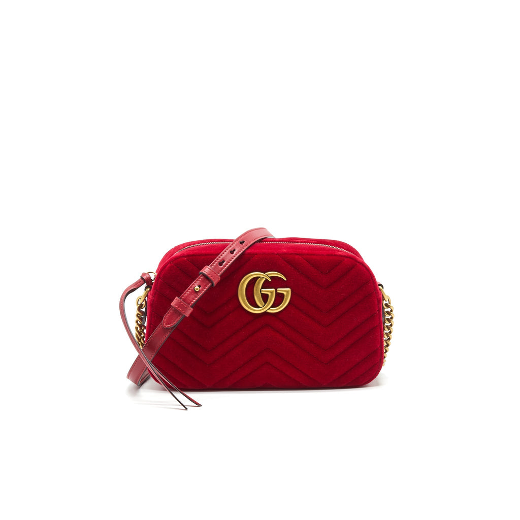 Gucci Marmont Valvet Camera Bag Red
