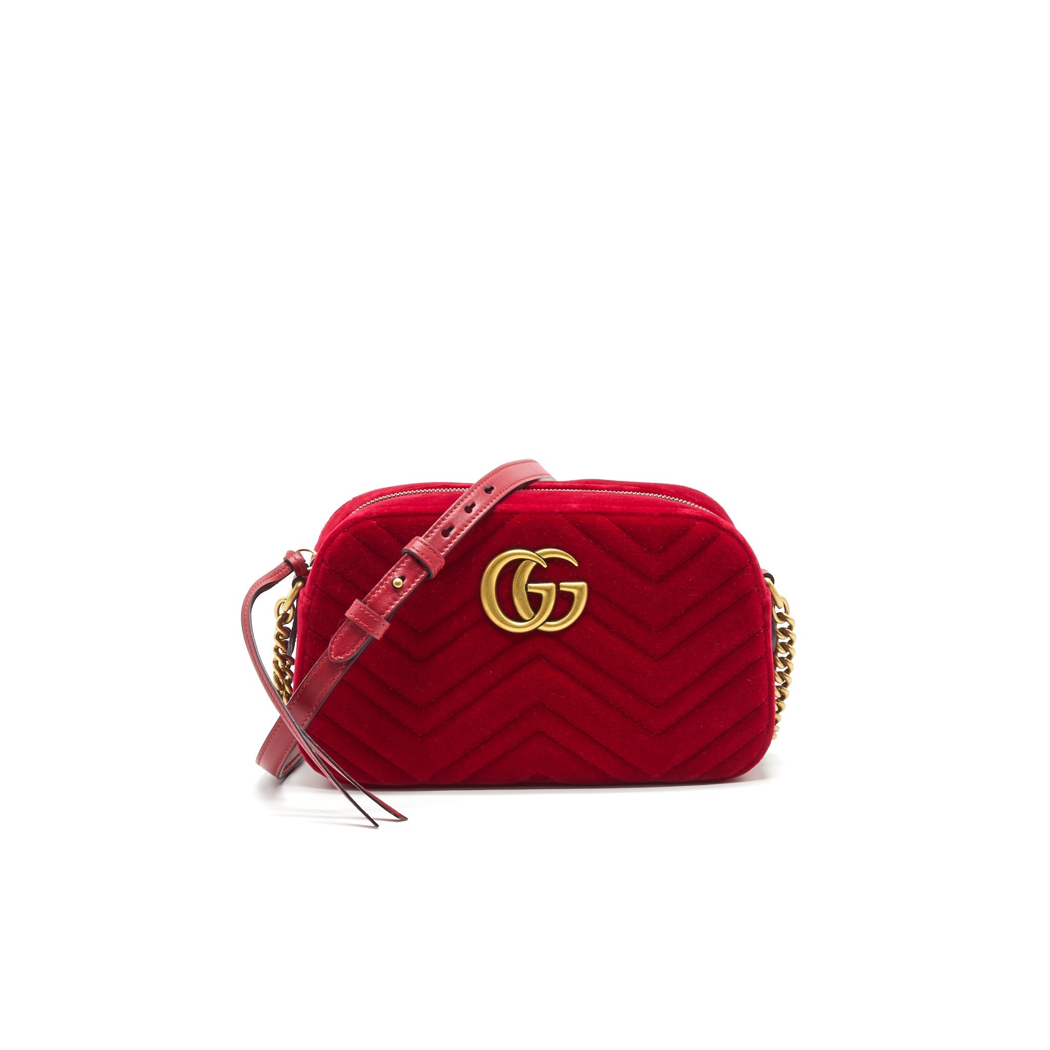 Gucci Marmont Valvet Camera Bag Red