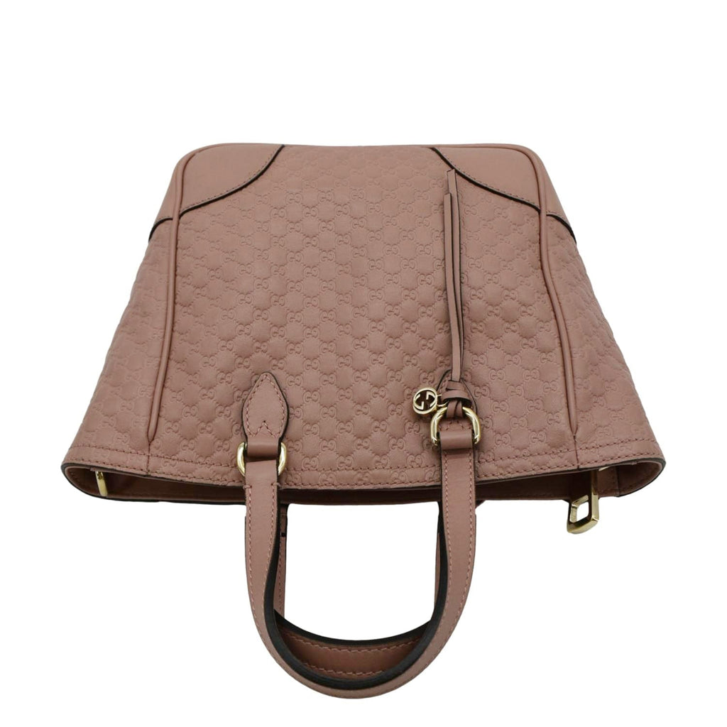 GUCCI Small Bree Microguccissima Leather Tote Crossbody Bag Pink 449241