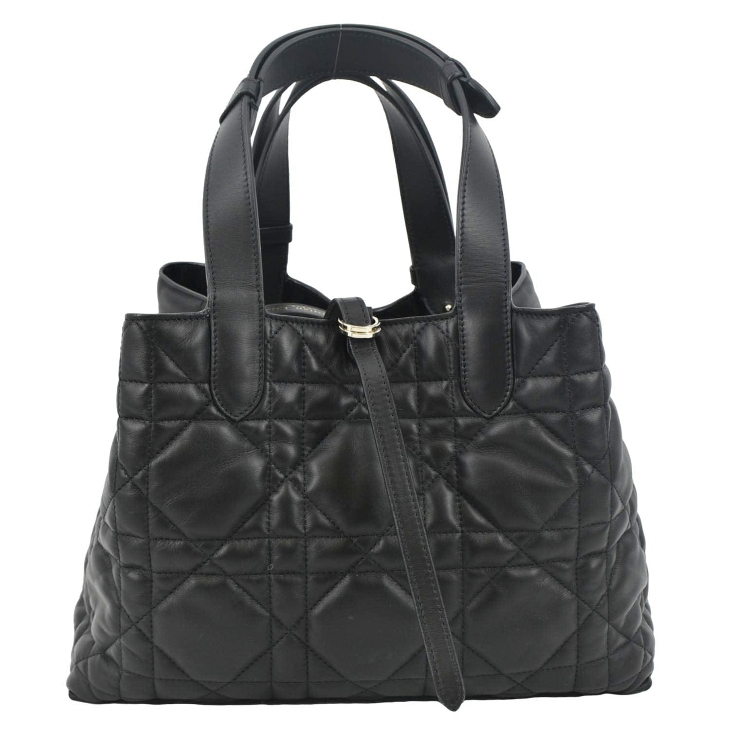 CHRISTIAN DIOR Medium Toujours Leather Shoulder Bag Black