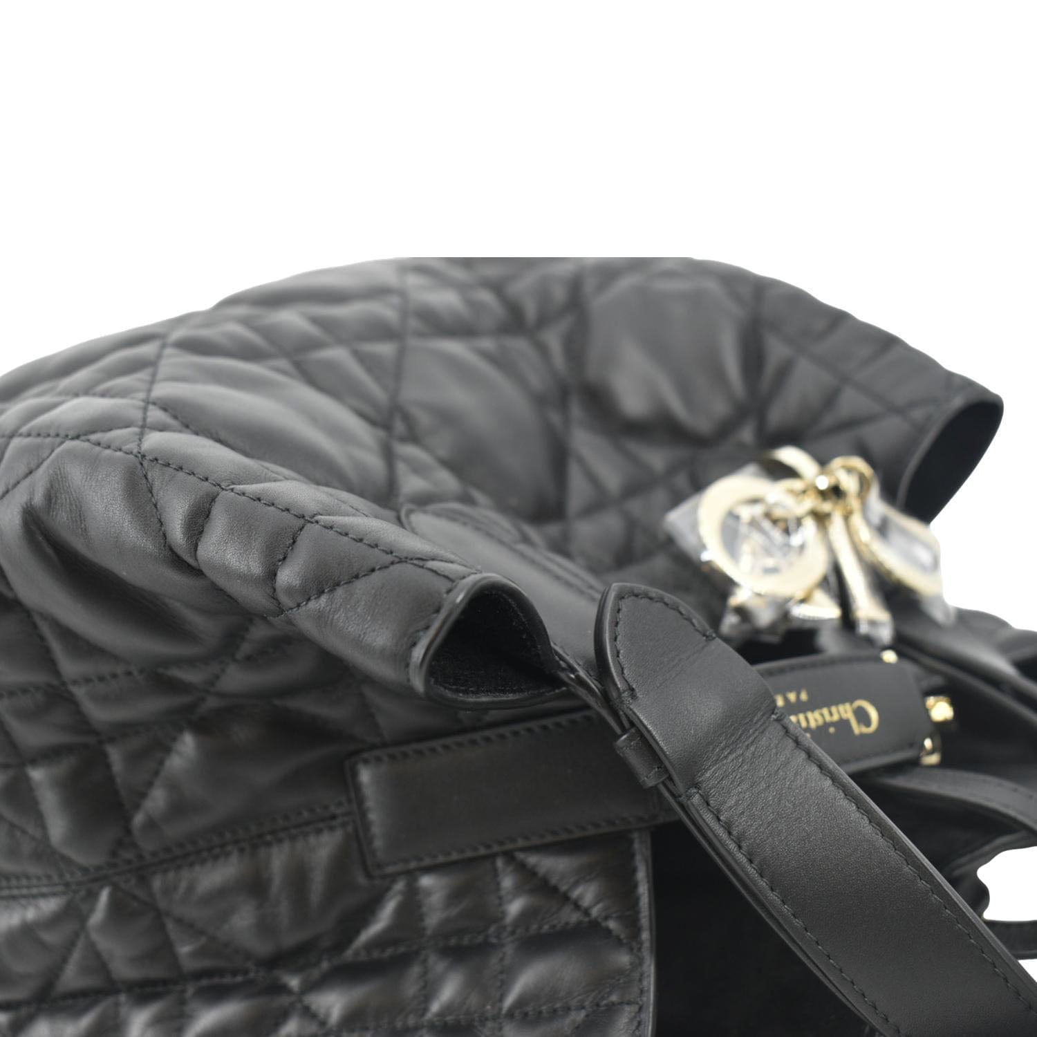 CHRISTIAN DIOR Medium Toujours Leather Shoulder Bag Black