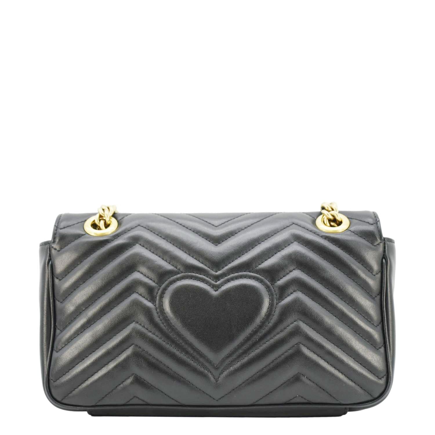 GUCCI GG Marmont Small Matelasse Leather Crossbody Bag Black 443497