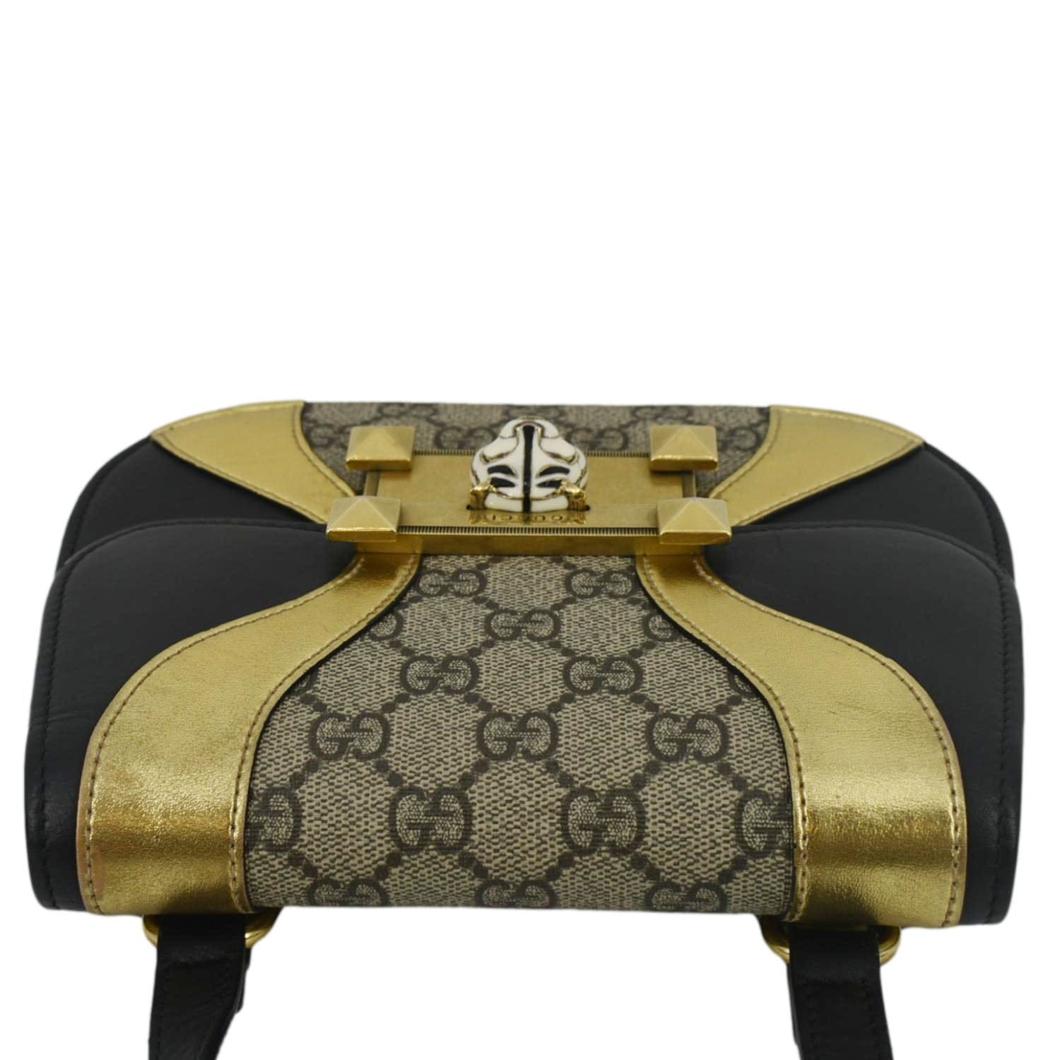 GUCCI Ogilide GG Supreme Canvas Shoulder Bag Gold 500781