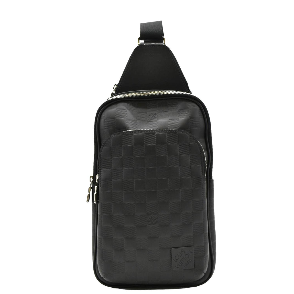 LOUIS VUITTON Avenue Sling Damier Infini Leather Backpack Bag Black