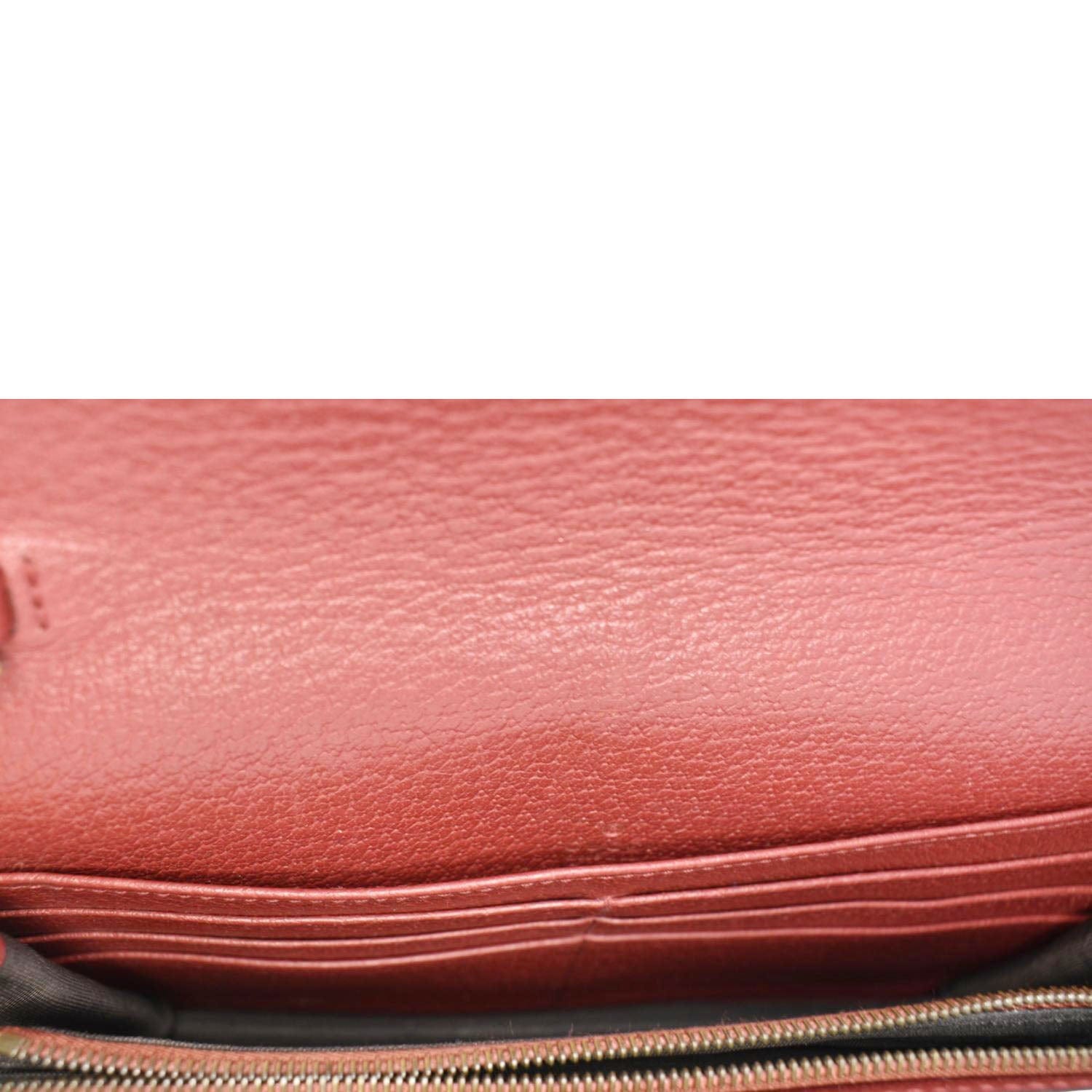 GUCCI Web Queen Margaret Mini GG Supreme Canvas Chain Wallet Beige 476079