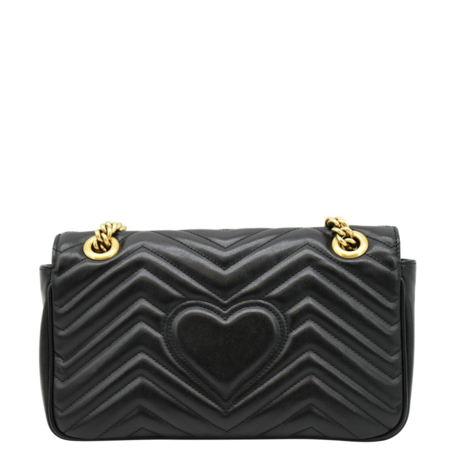 GUCCI GG Marmont Small Matelasse Leather Crossbody Bag Black 443497