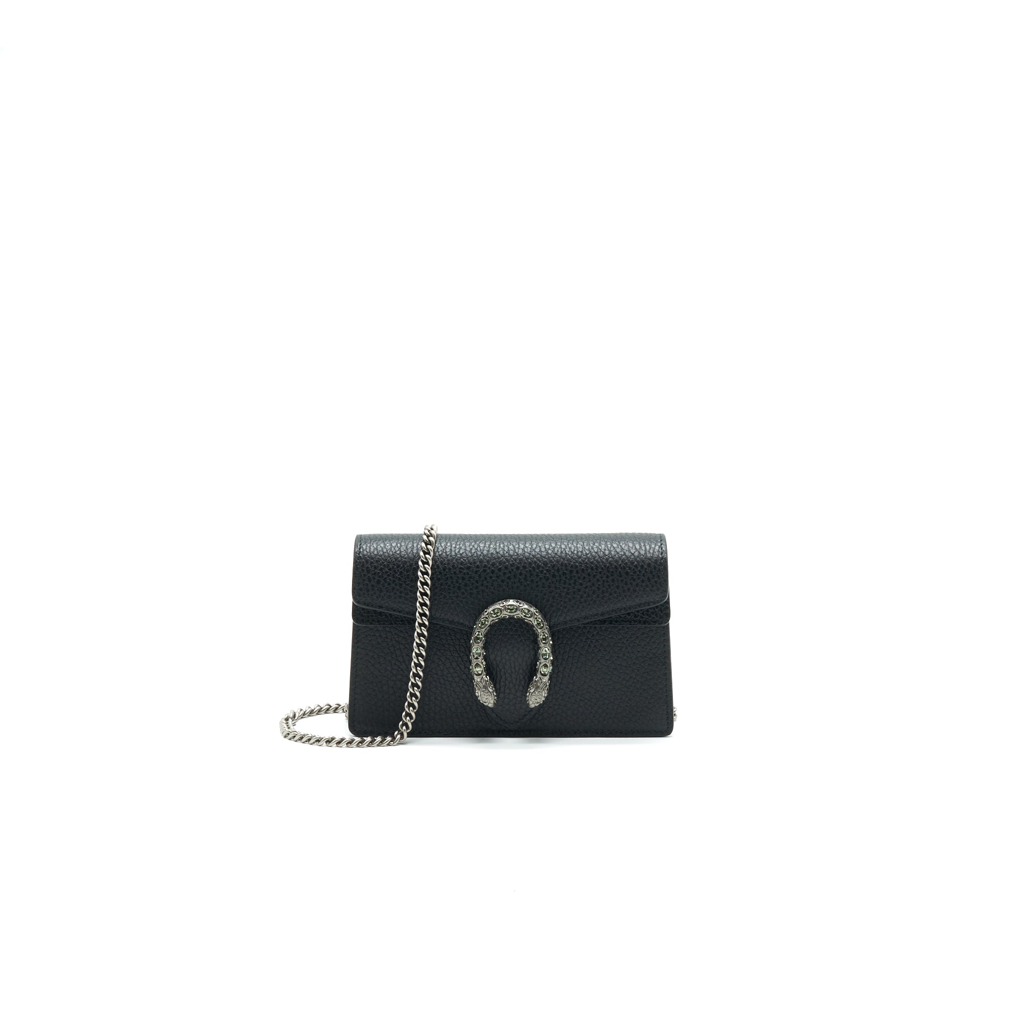Gucci Dionysus Leather Super Mini Bag Black