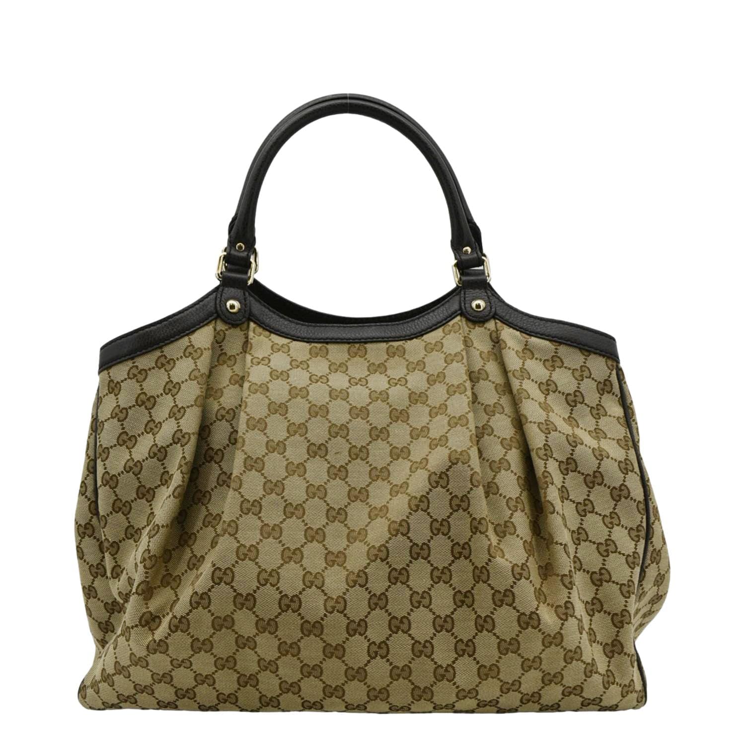 GUCCI Sukey Large GG Monogram Canvas Tote Bag Beige 364840