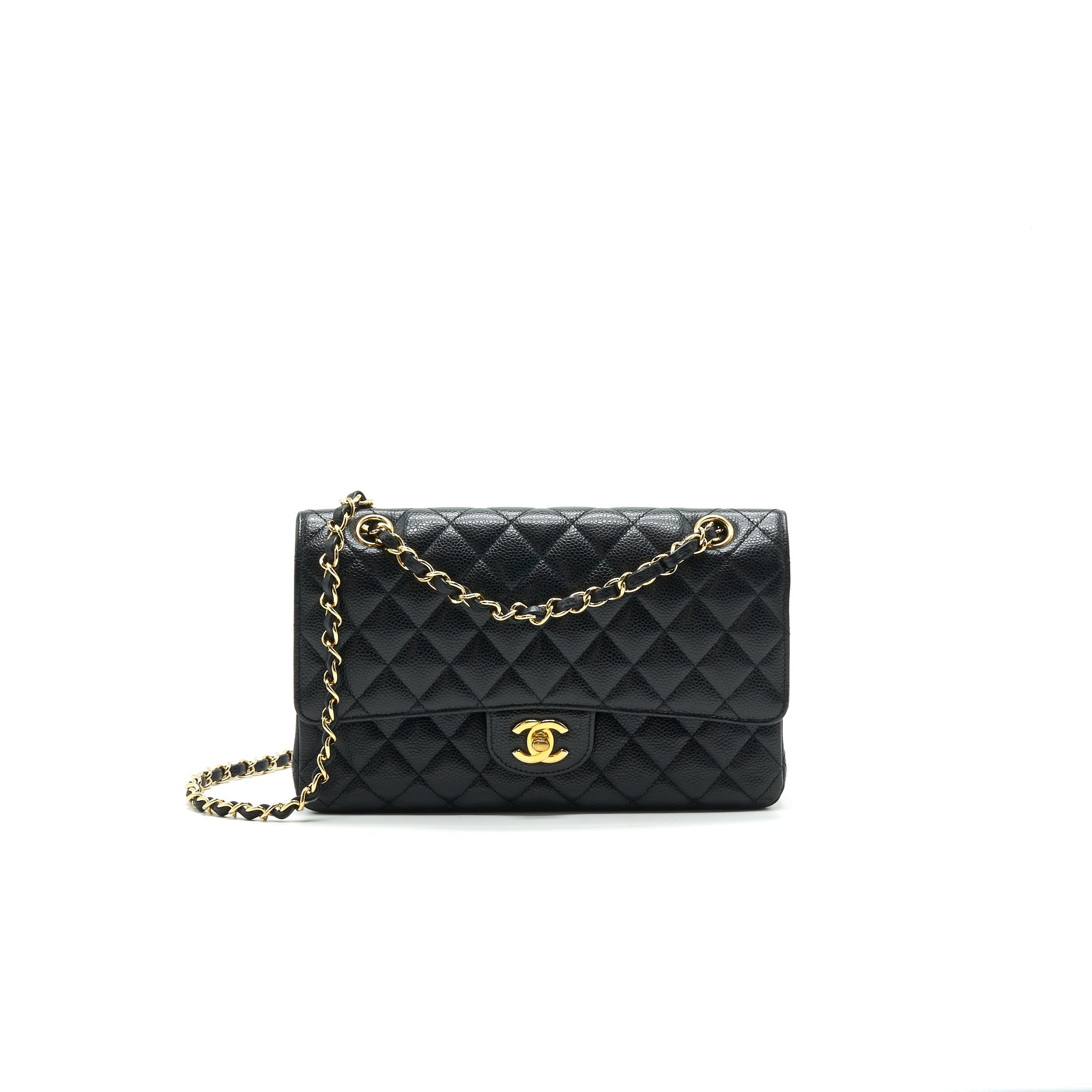 Chanel Medium Classic Double Flap Bag Caviar Black  Serial16