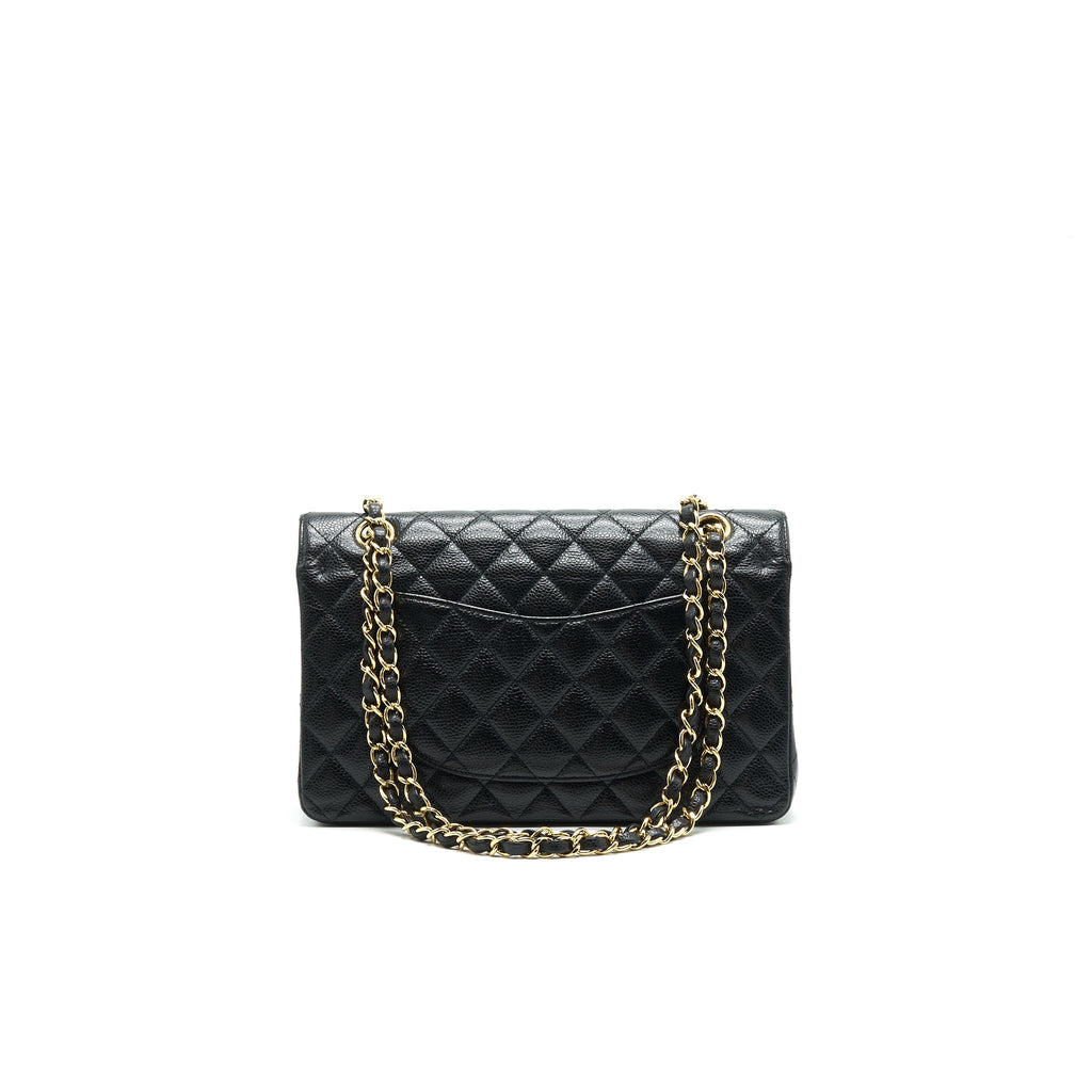 Chanel Medium Classic Double Flap Bag Caviar Black  Serial16