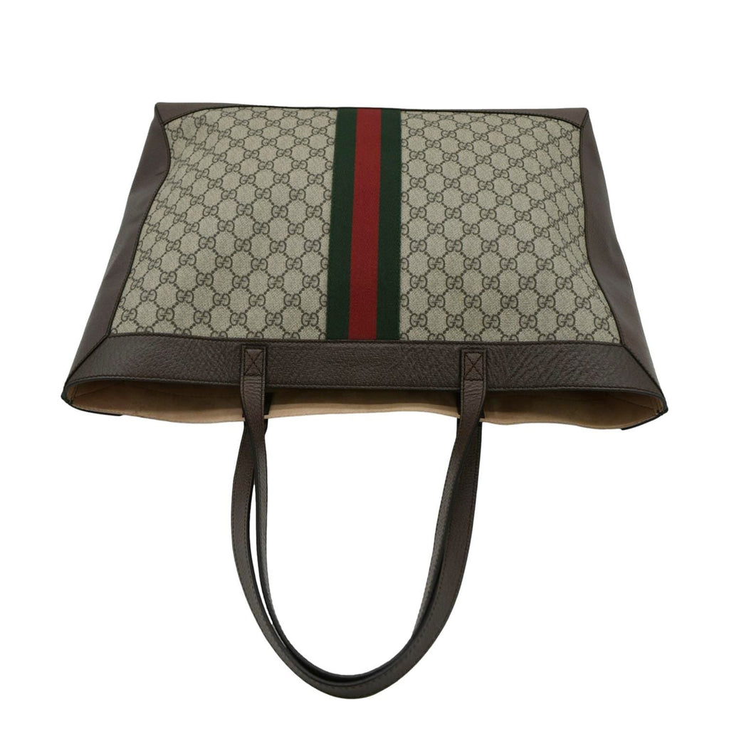 GUCCI Ophidia Soft Medium GG Supreme Tote Shoulder Bag Beige 547947