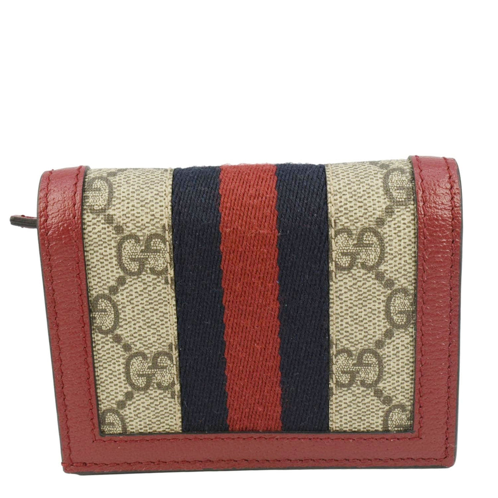 GUCCI Queen Margaret Bee GG Supreme Canvas  Case Wallet Red 476072