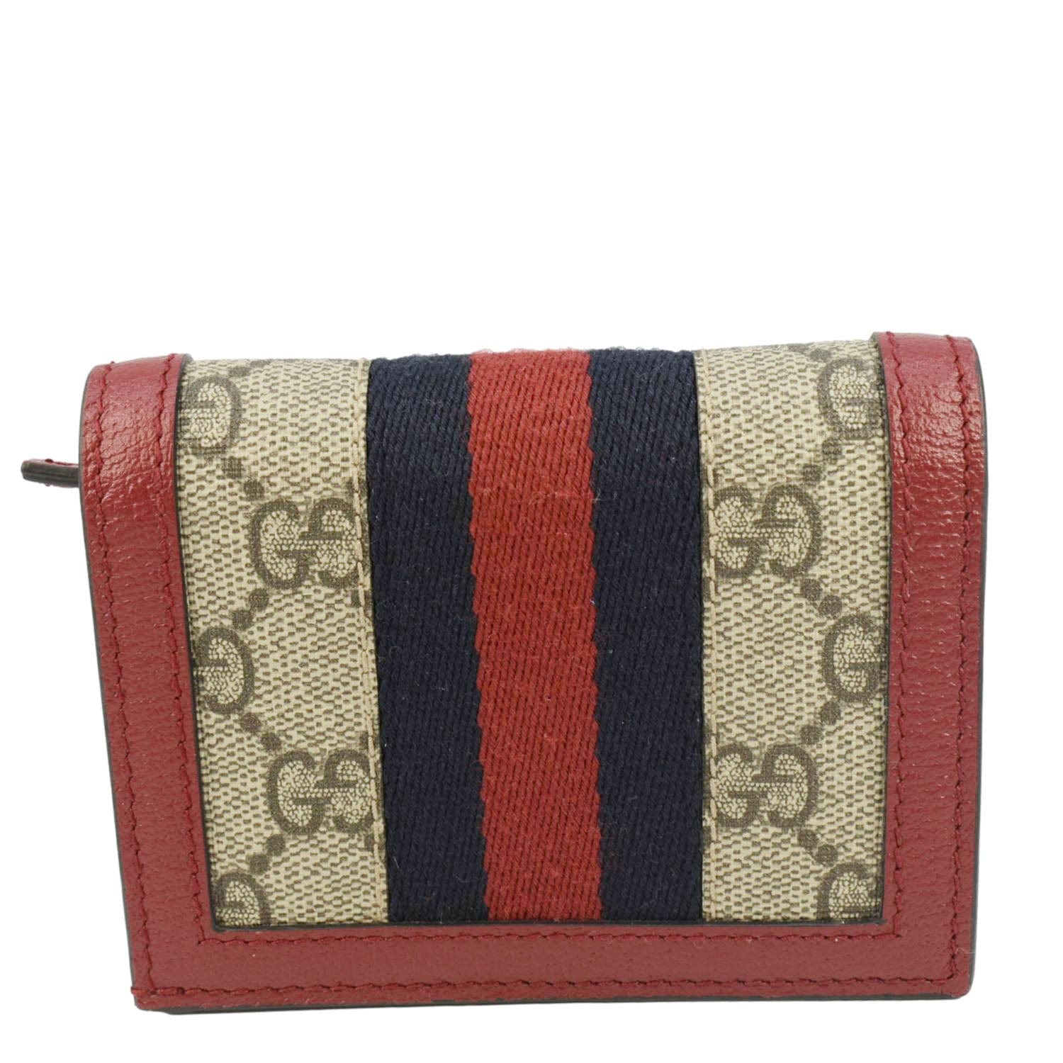 GUCCI Queen Margaret Bee GG Supreme Canvas  Case Wallet Red 476072