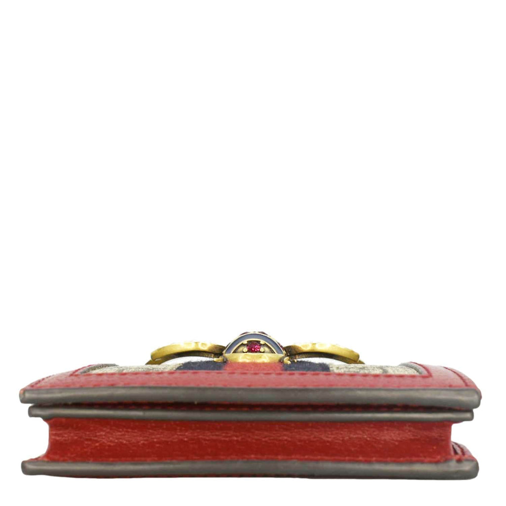 GUCCI Queen Margaret Bee GG Supreme Canvas  Case Wallet Red 476072