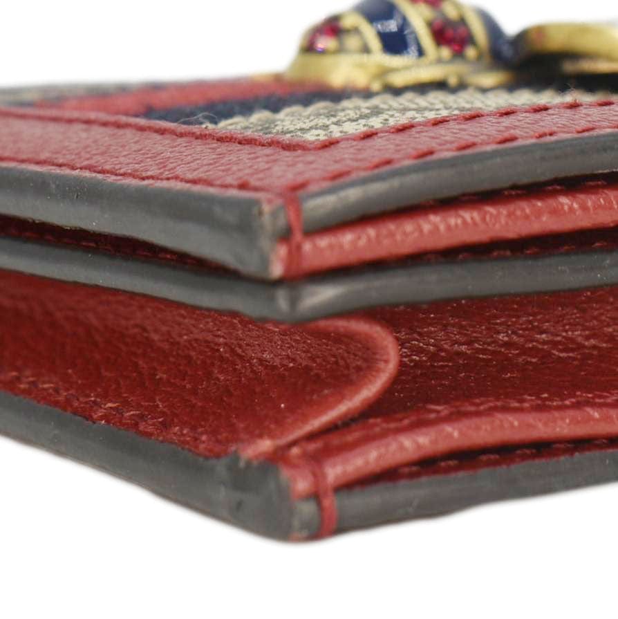 GUCCI Queen Margaret Bee GG Supreme Canvas  Case Wallet Red 476072