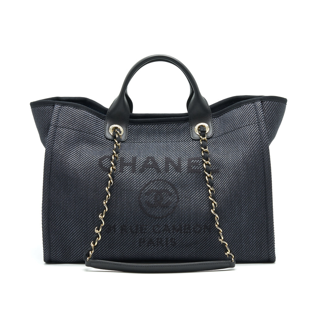 CHANEL MEDIUM DEAUVILLE TOTE IN BLACK