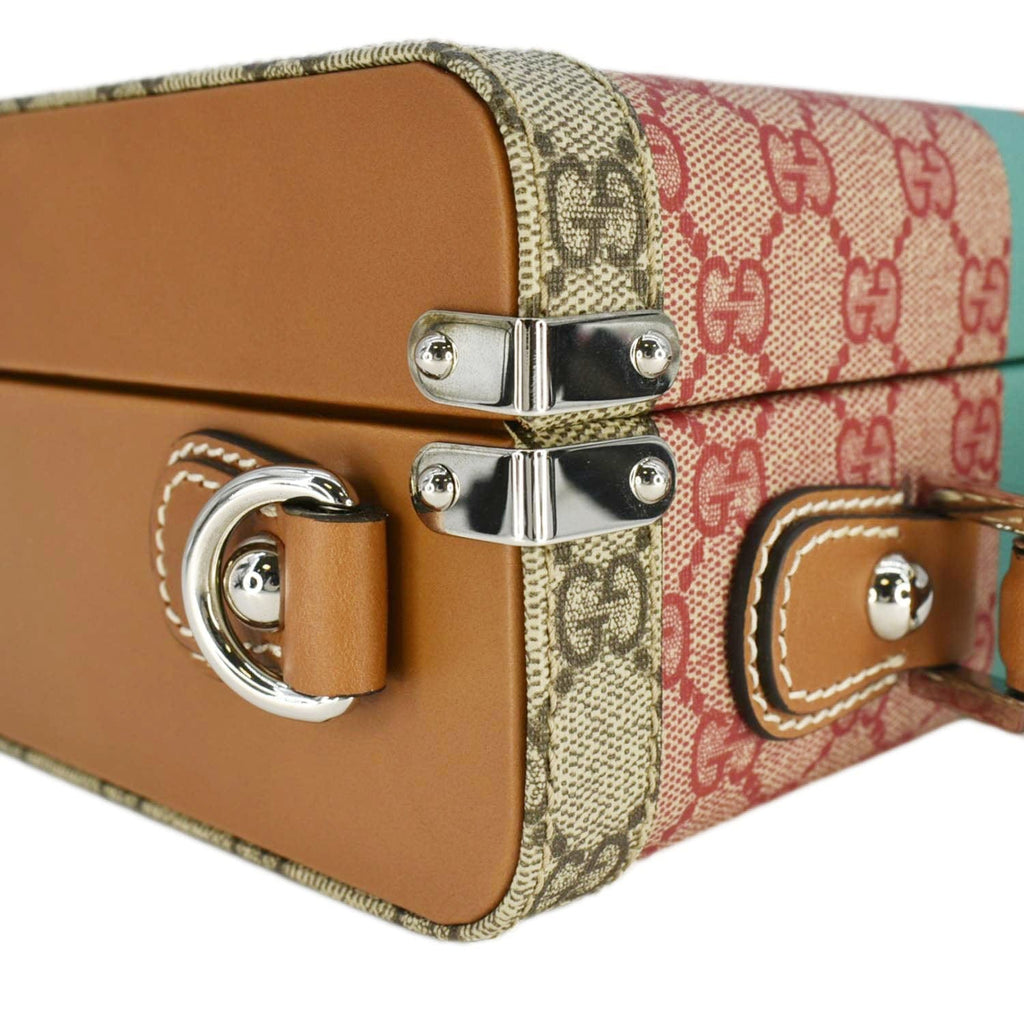 GUCCI Savoy GG Supreme Canvas Beauty Case Crossbody Bag Beige 722180