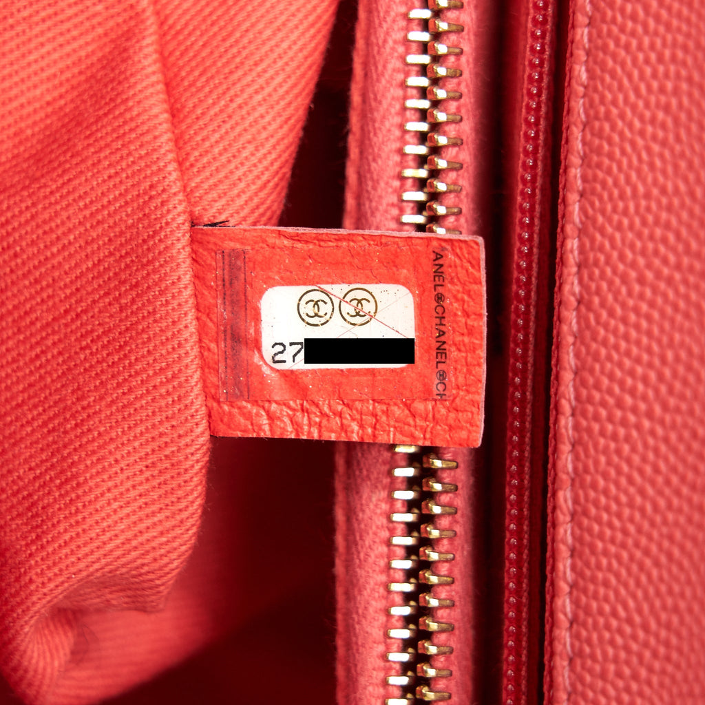 CHANEL SMALL COCO HANDLE FLAP BAG GRAINED CALFSKIN IN CORAL PINK
