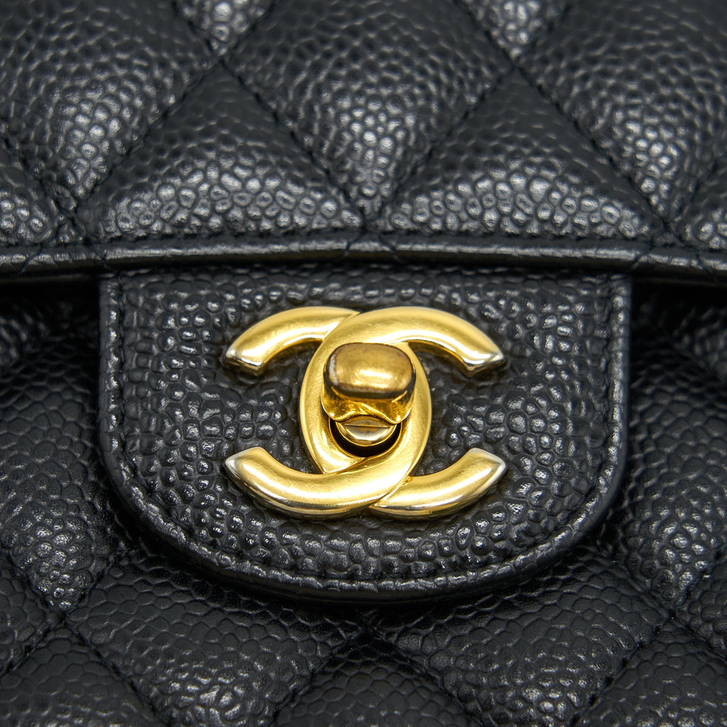 Chanel Medium Classic Double Flap Bag Caviar Black  Serial16