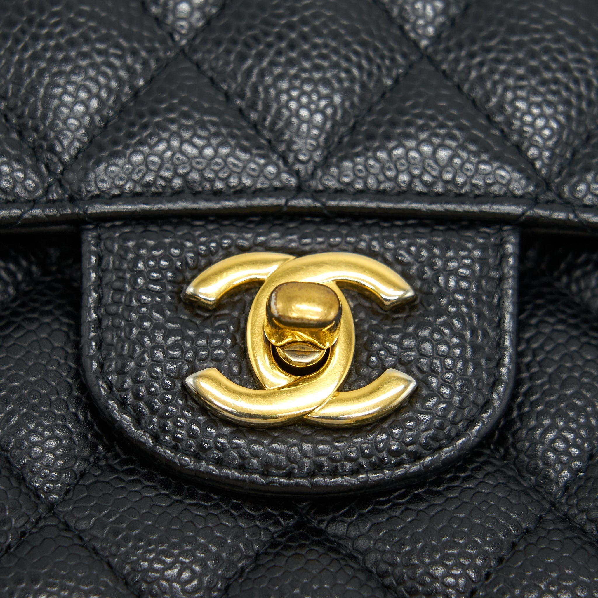 Chanel Medium Classic Double Flap Bag Caviar Black  Serial16