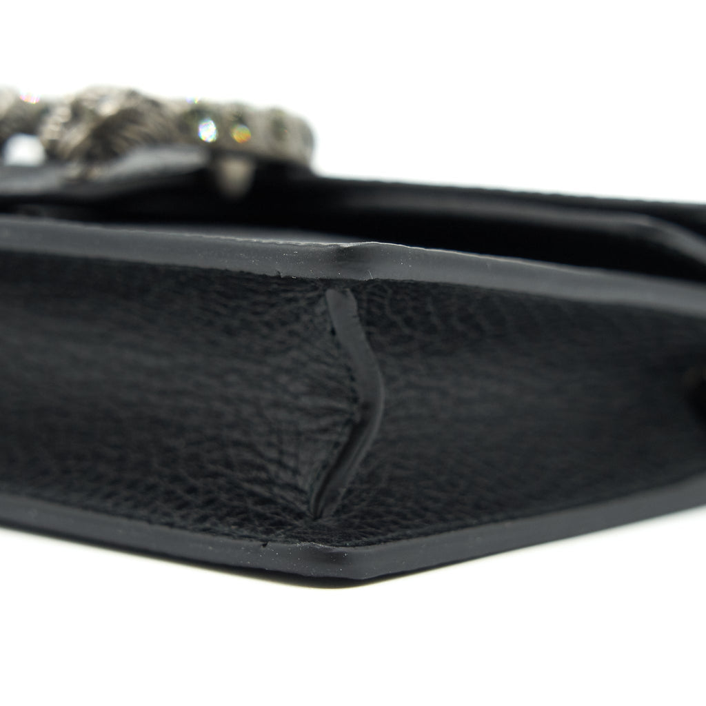 Gucci Dionysus Leather Super Mini Bag Black