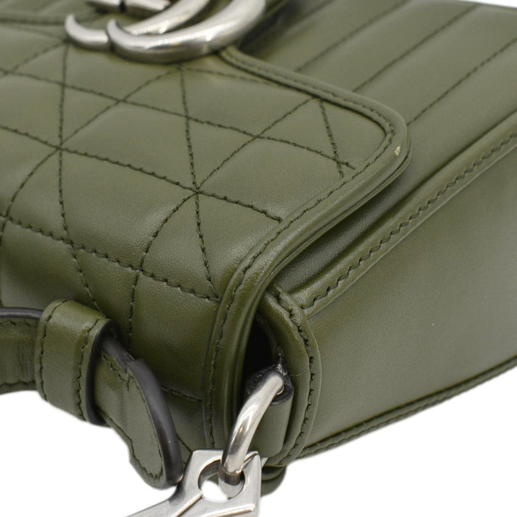 GUCCI GG Marmont Mini Top Handle Crossbody Bag Olive 583571