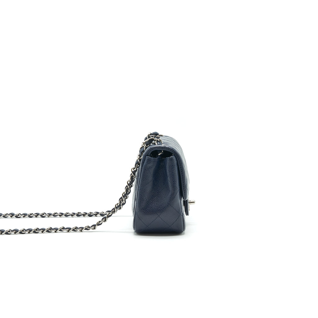 Chanel Mini Square Caviar Navy  serial 18