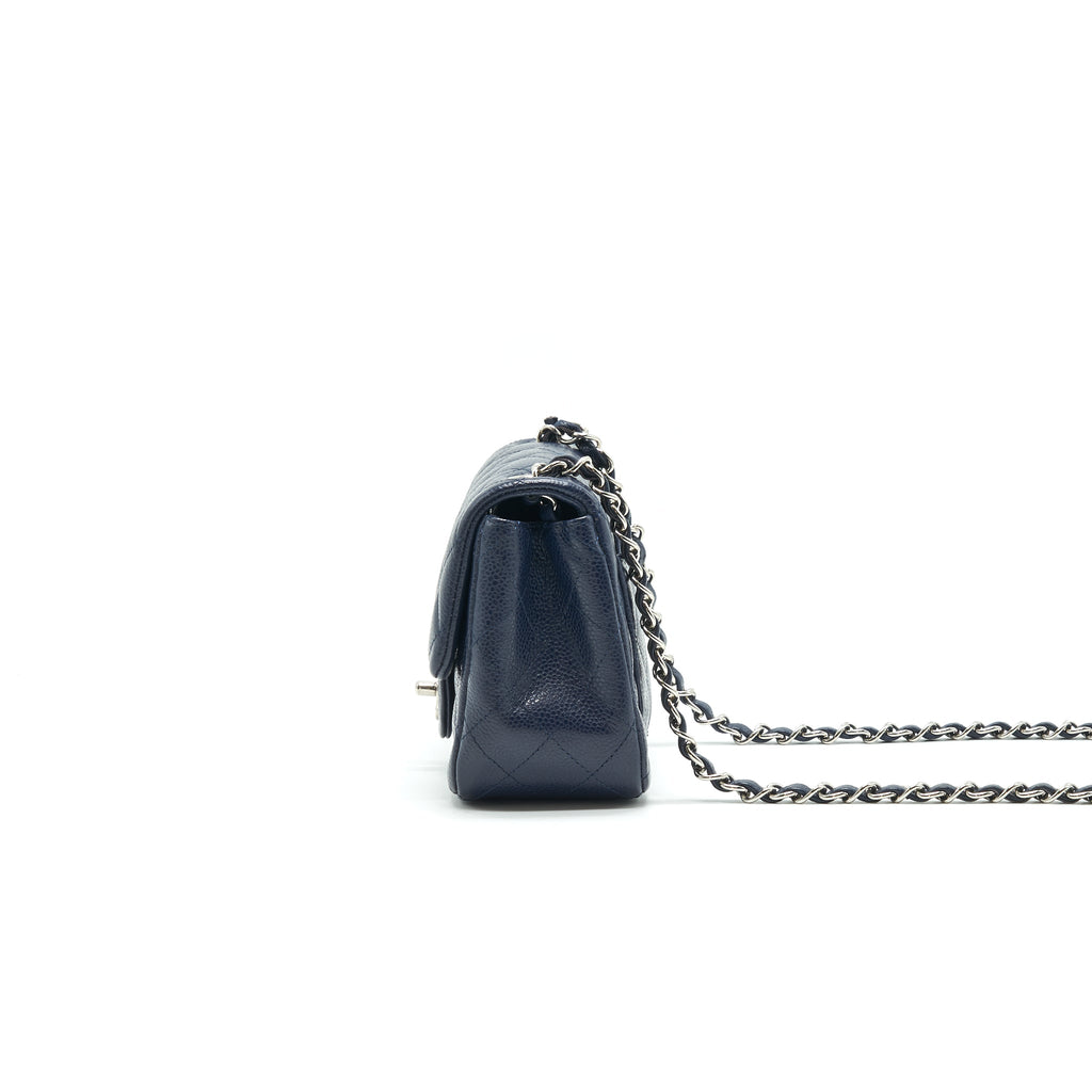 Chanel Mini Square Caviar Navy  serial 18