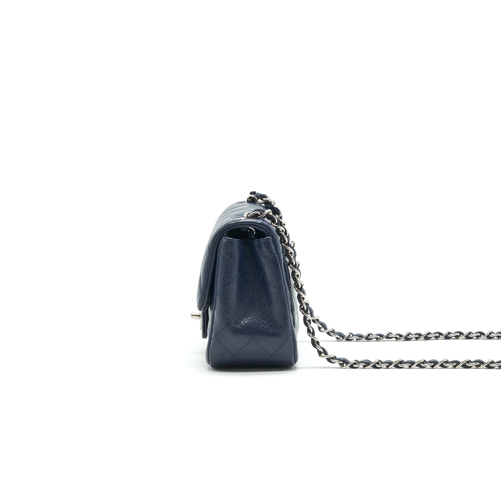 Chanel Mini Square Caviar Navy  serial 18