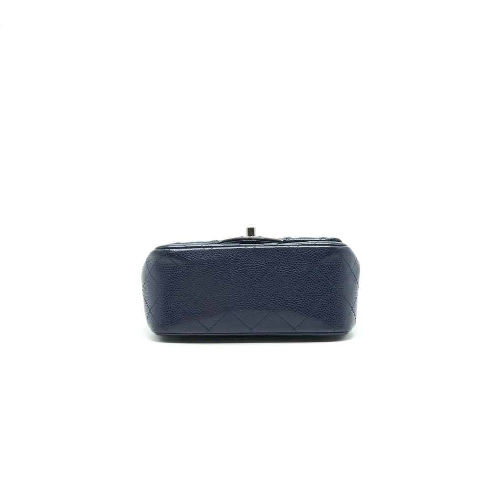 Chanel Mini Square Caviar Navy  serial 18
