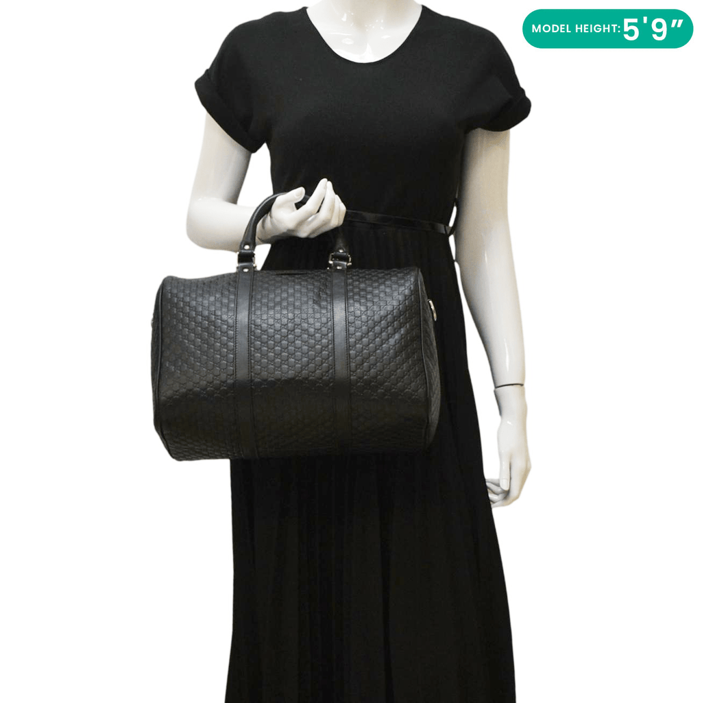 GUCCI  GG Microguccissima Boston Travel Bag Black 449646