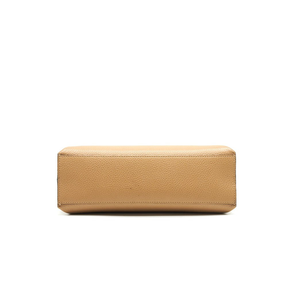 Gucci Bamboo Daily Leather Top Handle Bag Beige