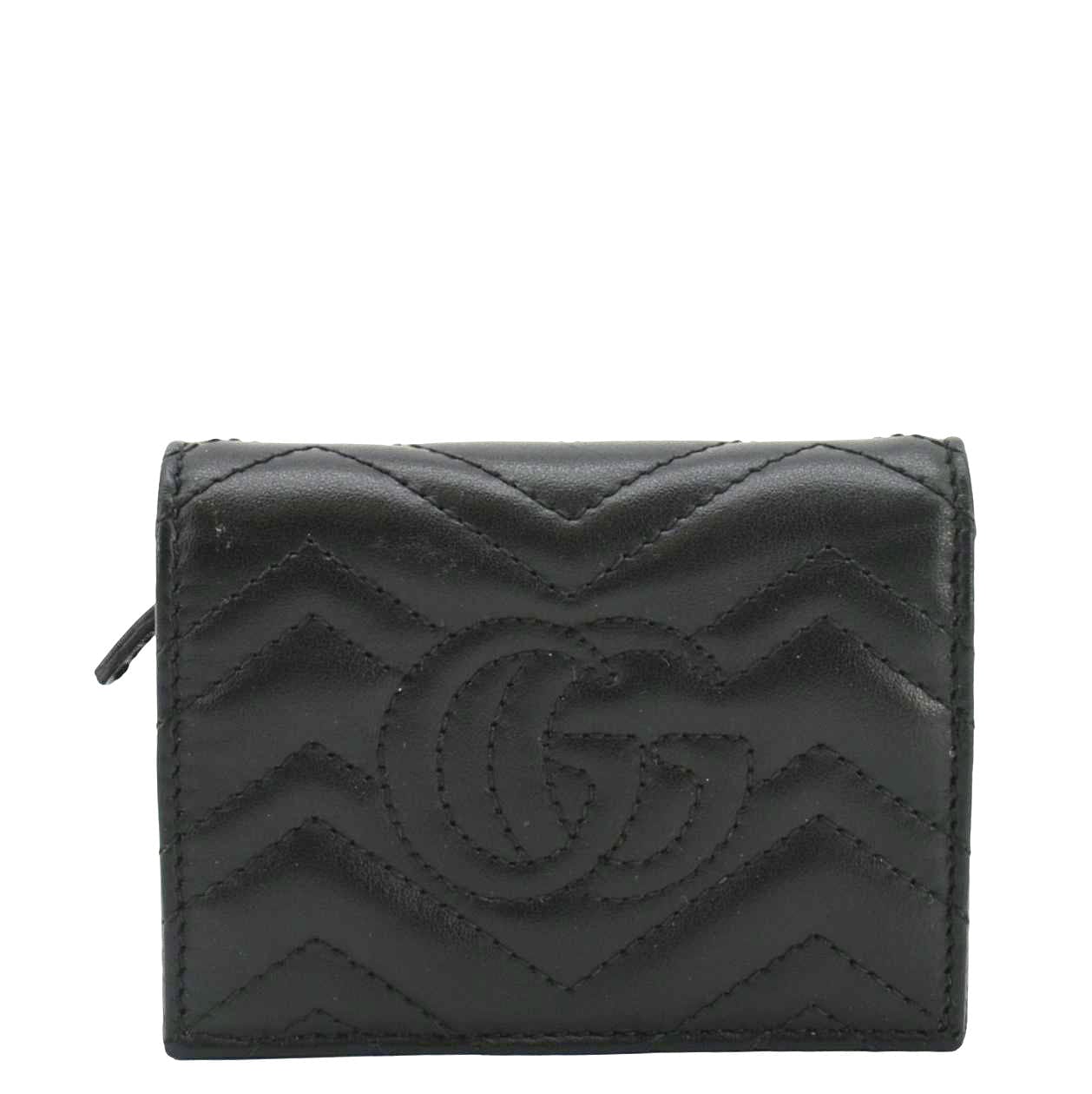 Gucci Marmont GG Matelasse Leather  Case Wallet Black 466492