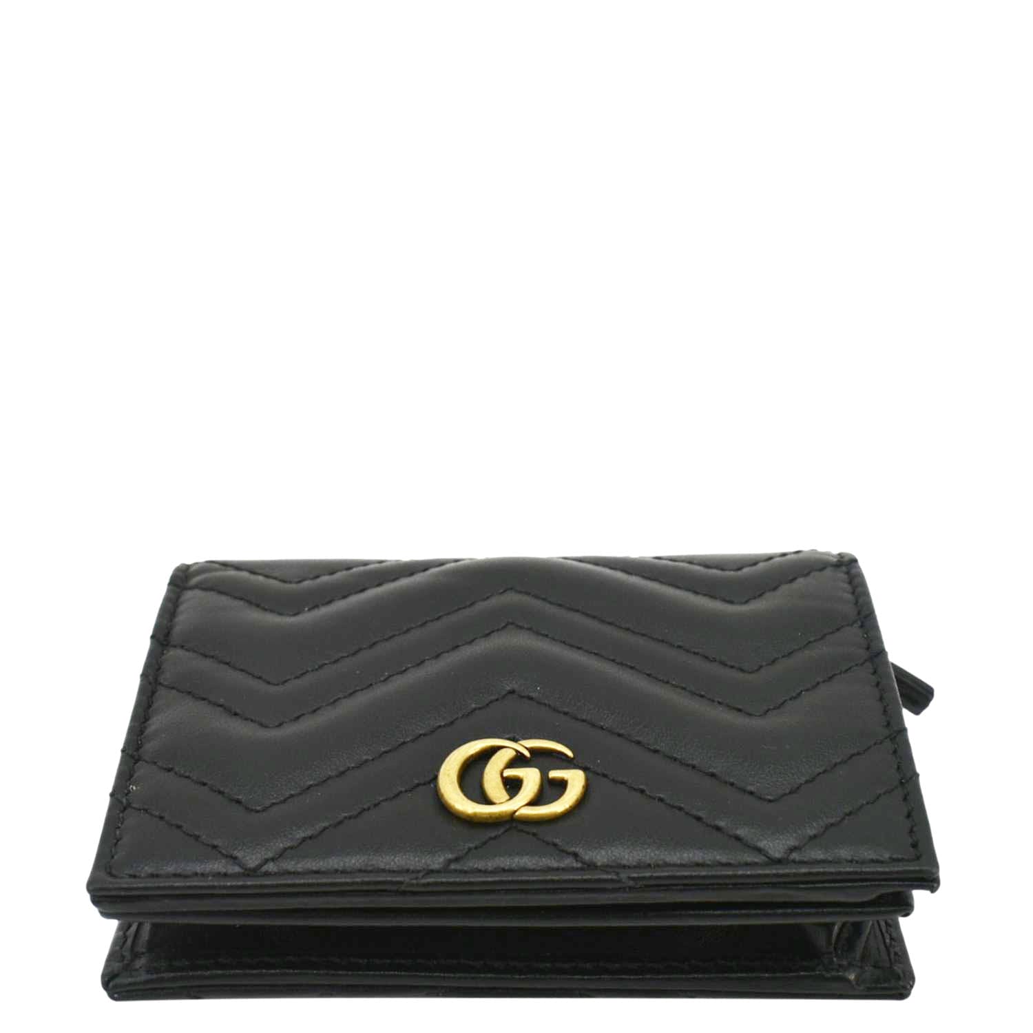 Gucci Marmont GG Matelasse Leather  Case Wallet Black 466492