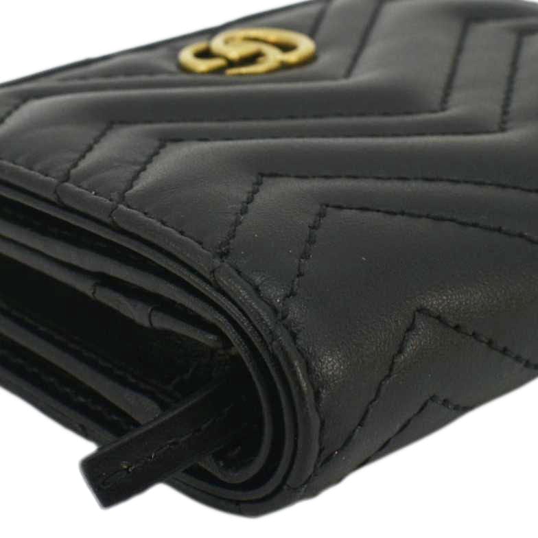 Gucci Marmont GG Matelasse Leather  Case Wallet Black 466492