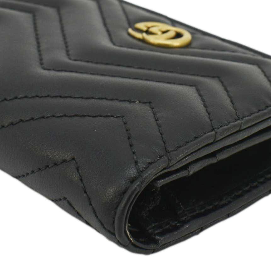 Gucci Marmont GG Matelasse Leather  Case Wallet Black 466492