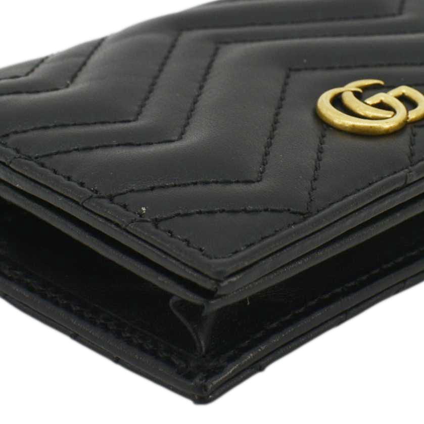 Gucci Marmont GG Matelasse Leather  Case Wallet Black 466492