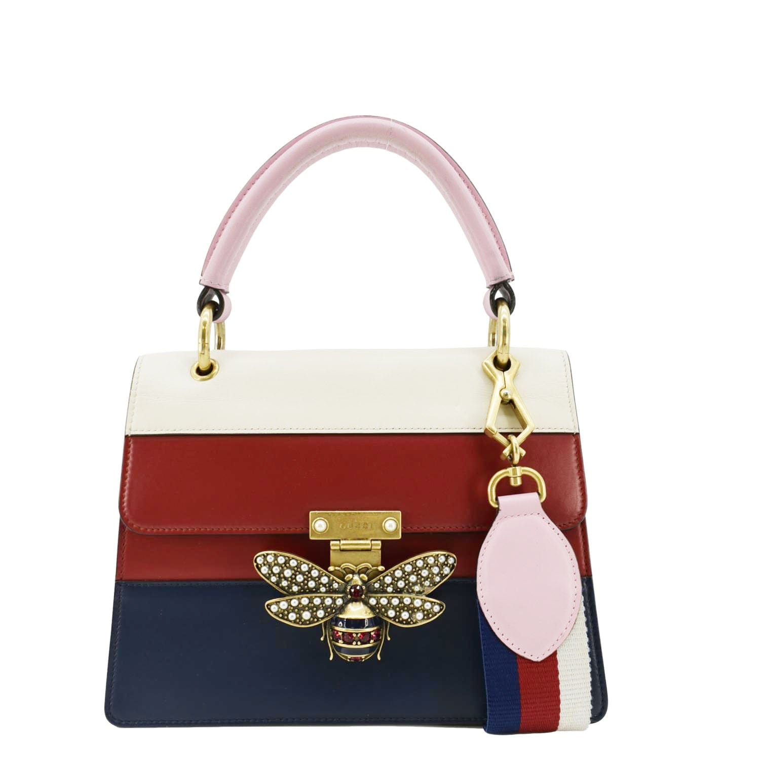 GUCCI Queen Margaret Bee Blind For Love Leather Shoulder Bag Multicolor