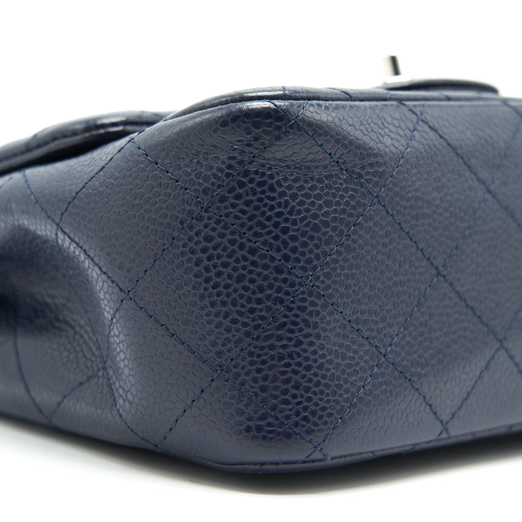 Chanel Mini Square Caviar Navy  serial 18