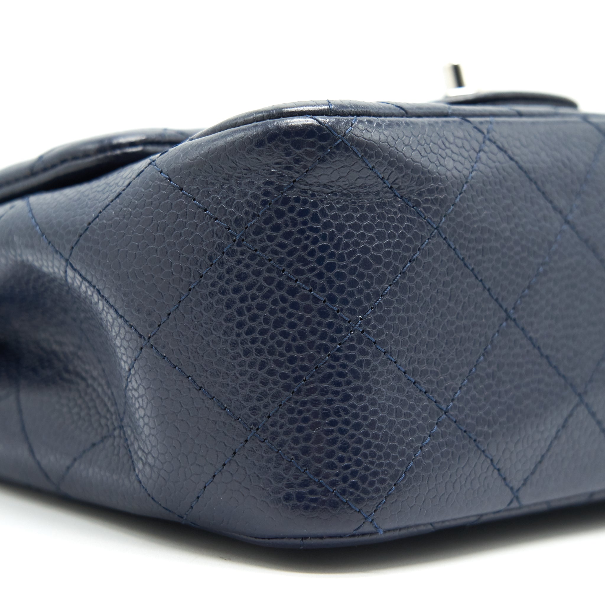 Chanel Mini Square Caviar Navy  serial 18