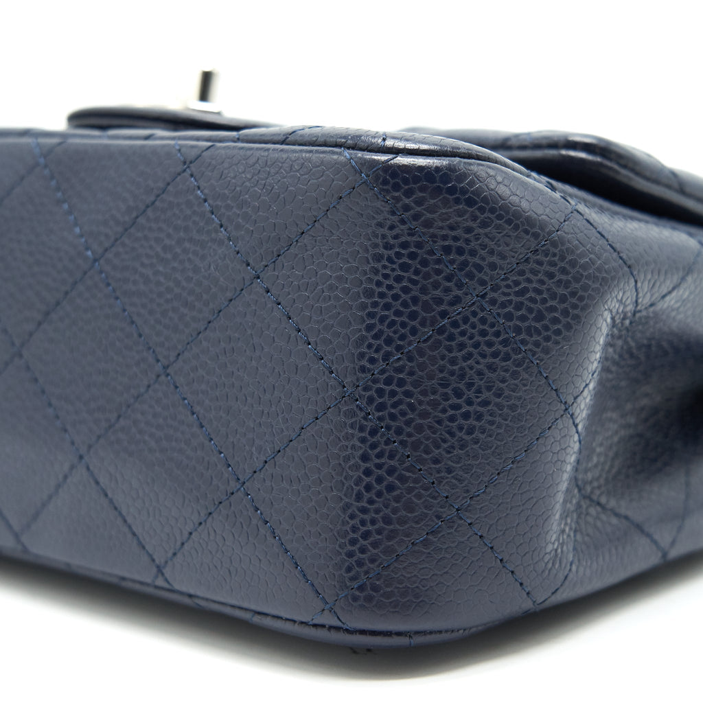 Chanel Mini Square Caviar Navy  serial 18