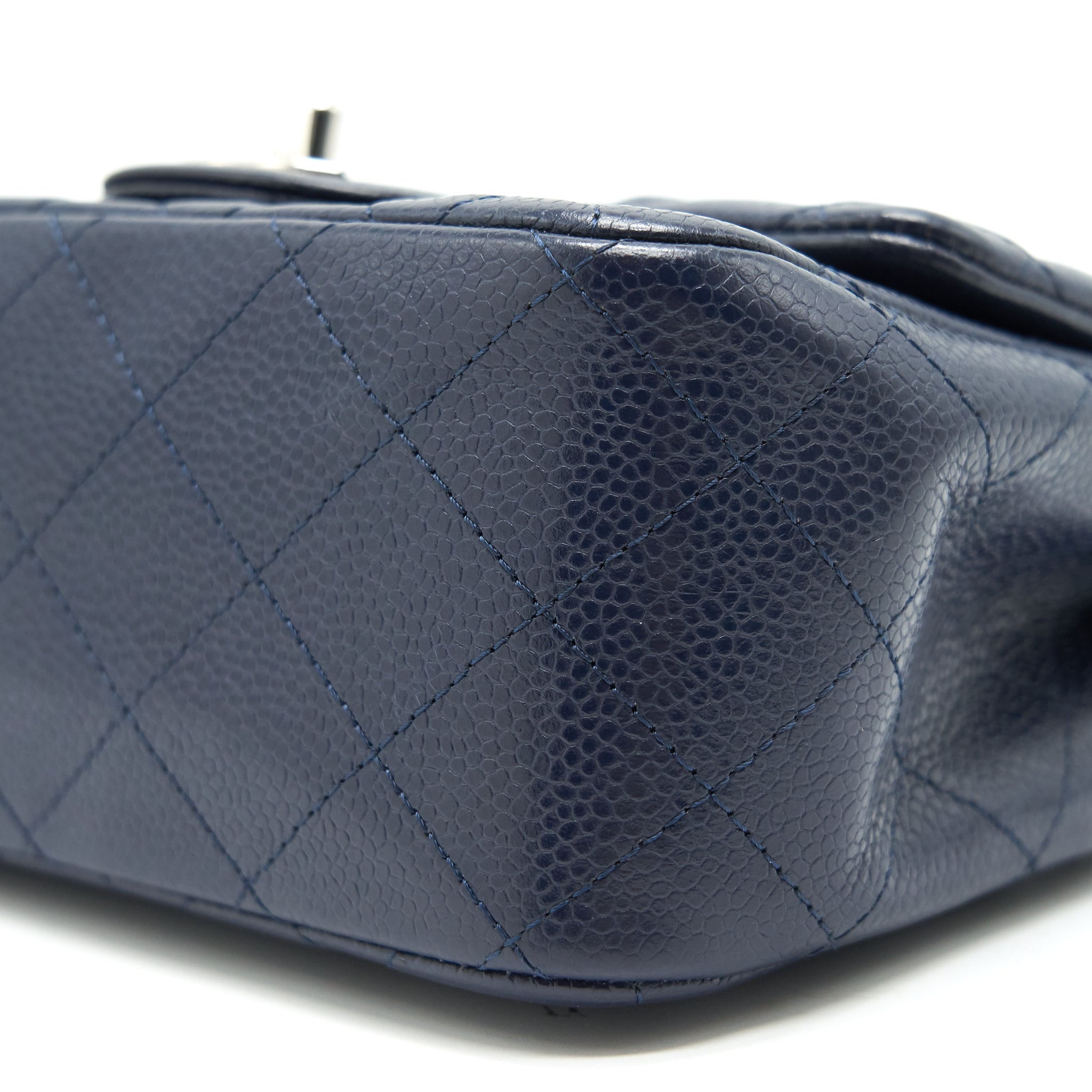 Chanel Mini Square Caviar Navy  serial 18
