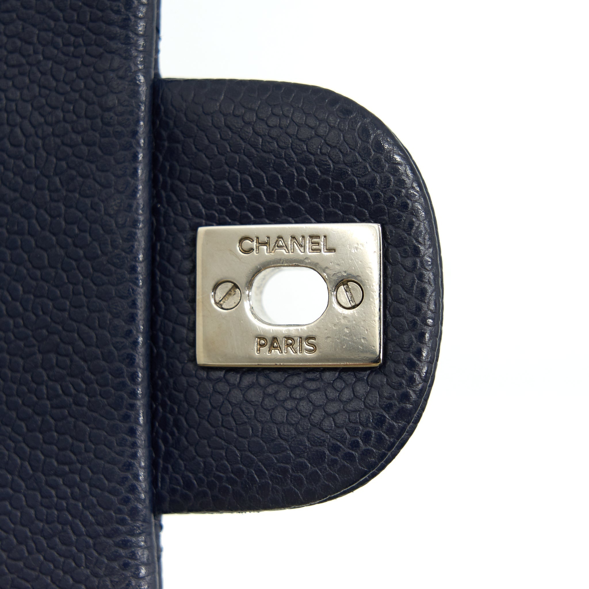 Chanel Mini Square Caviar Navy  serial 18