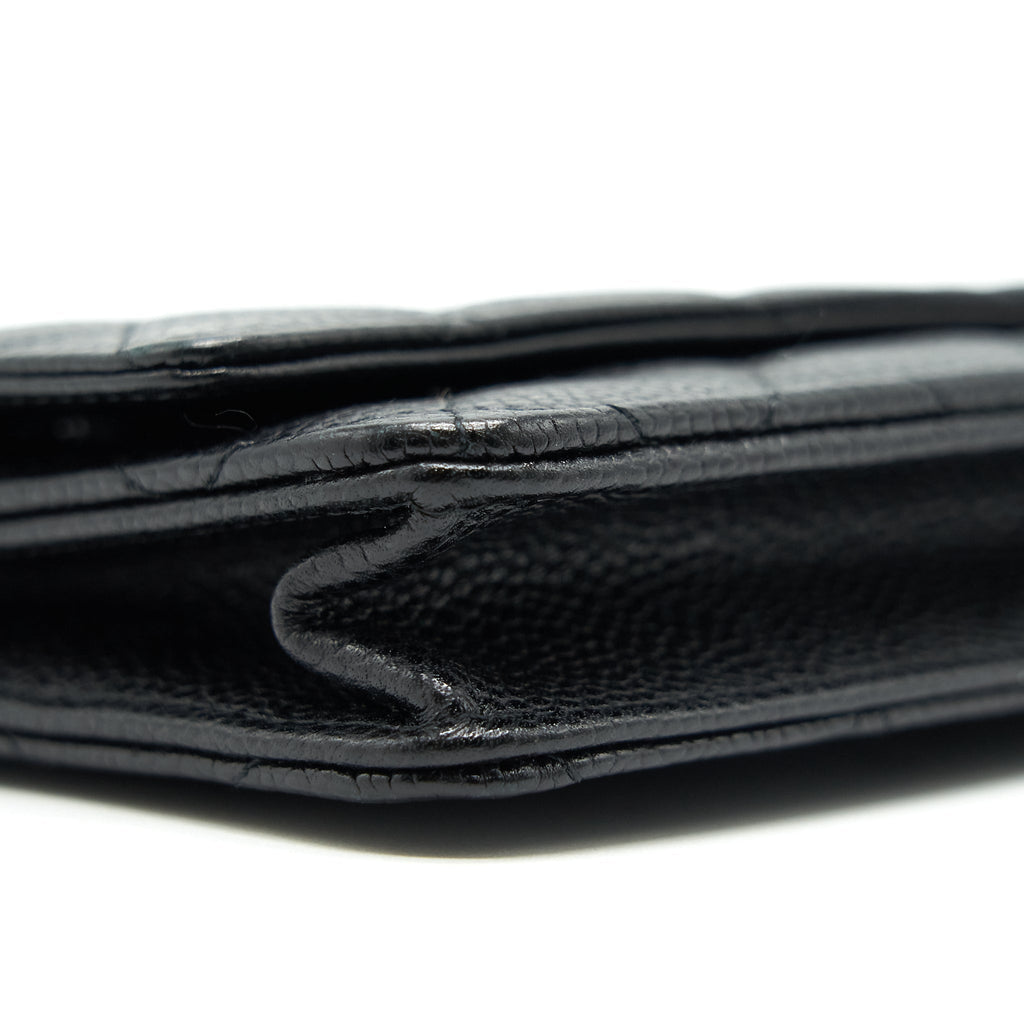 Chanel Caviar Wallet on Chain Black