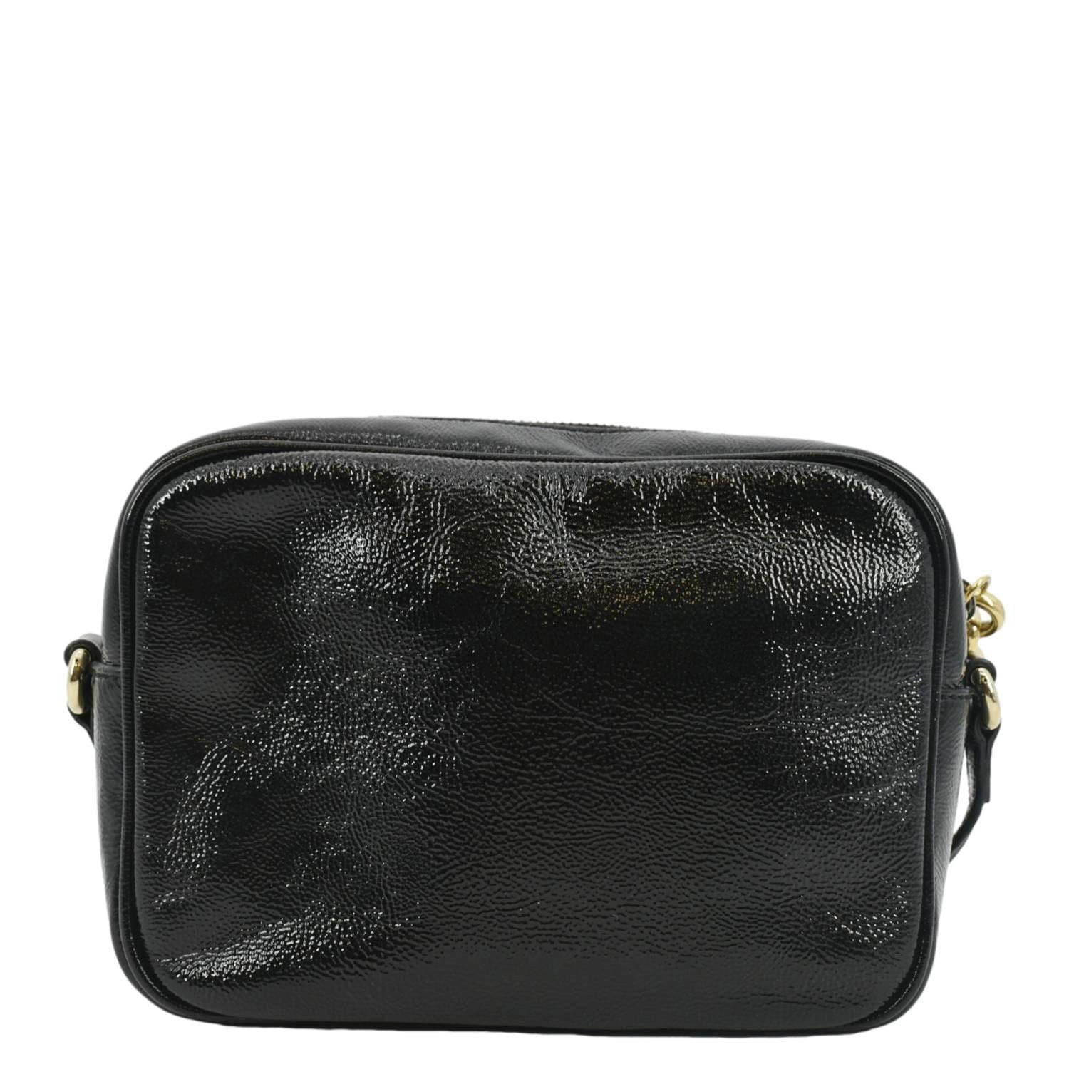 GUCCI Soho Disco Patent Leather Crossbody Bag Black 308364