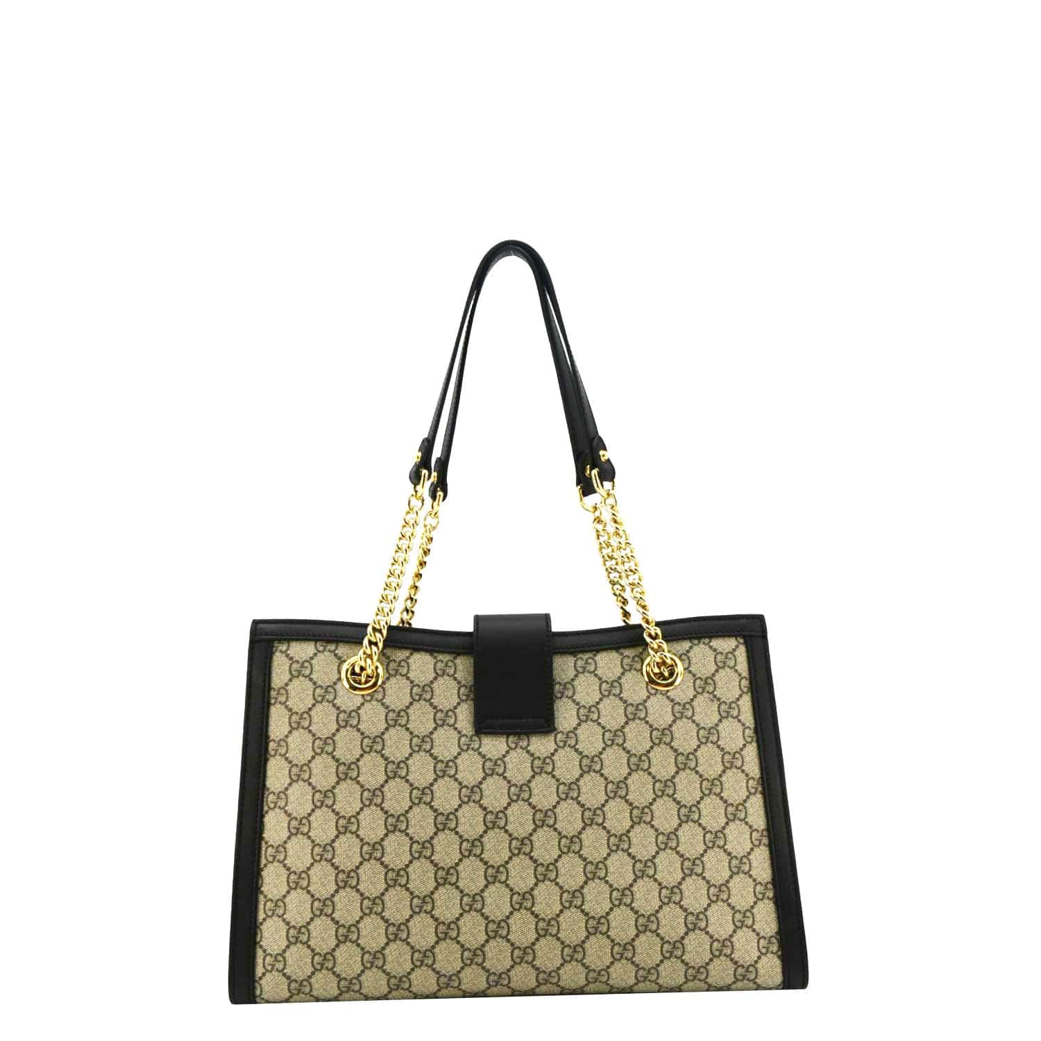 GUCCI Padlock Medium GG Supreme Canvas Shoulder Bag Beige 479197