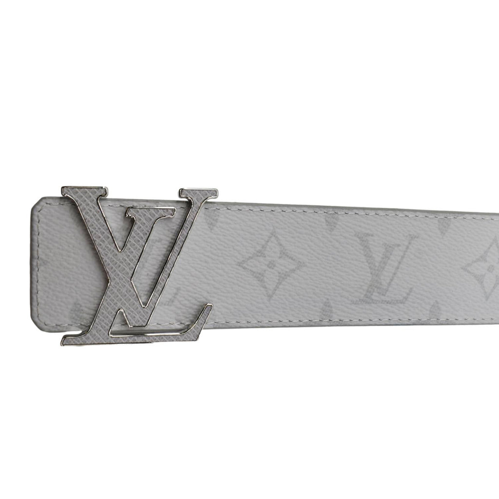 LOUIS VUITTON  LV Initiales Taiga Monogram Canvas Mens Belt White Size 95/38