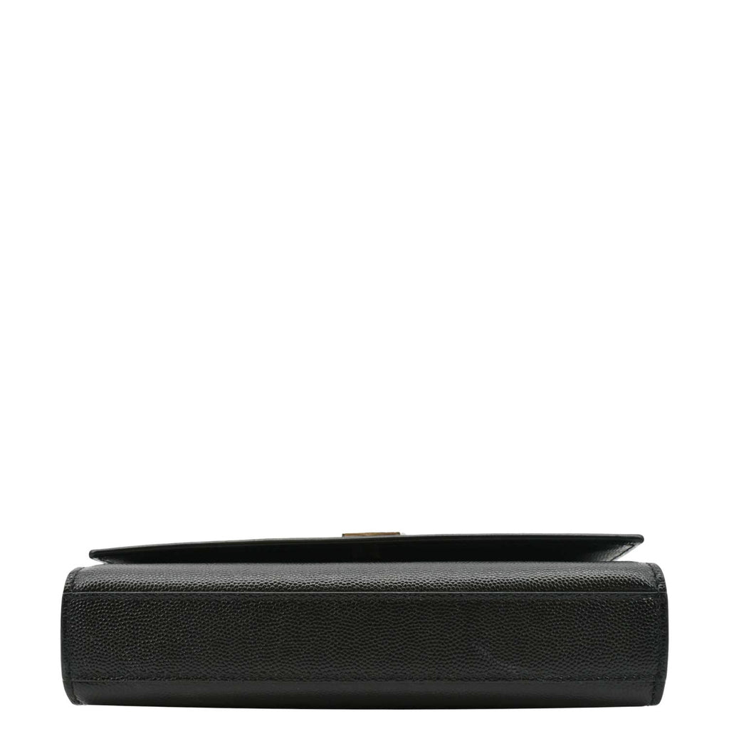 YVES SAINT LAURENT Kate Leather Chain Clutch Crossbody Bag Black