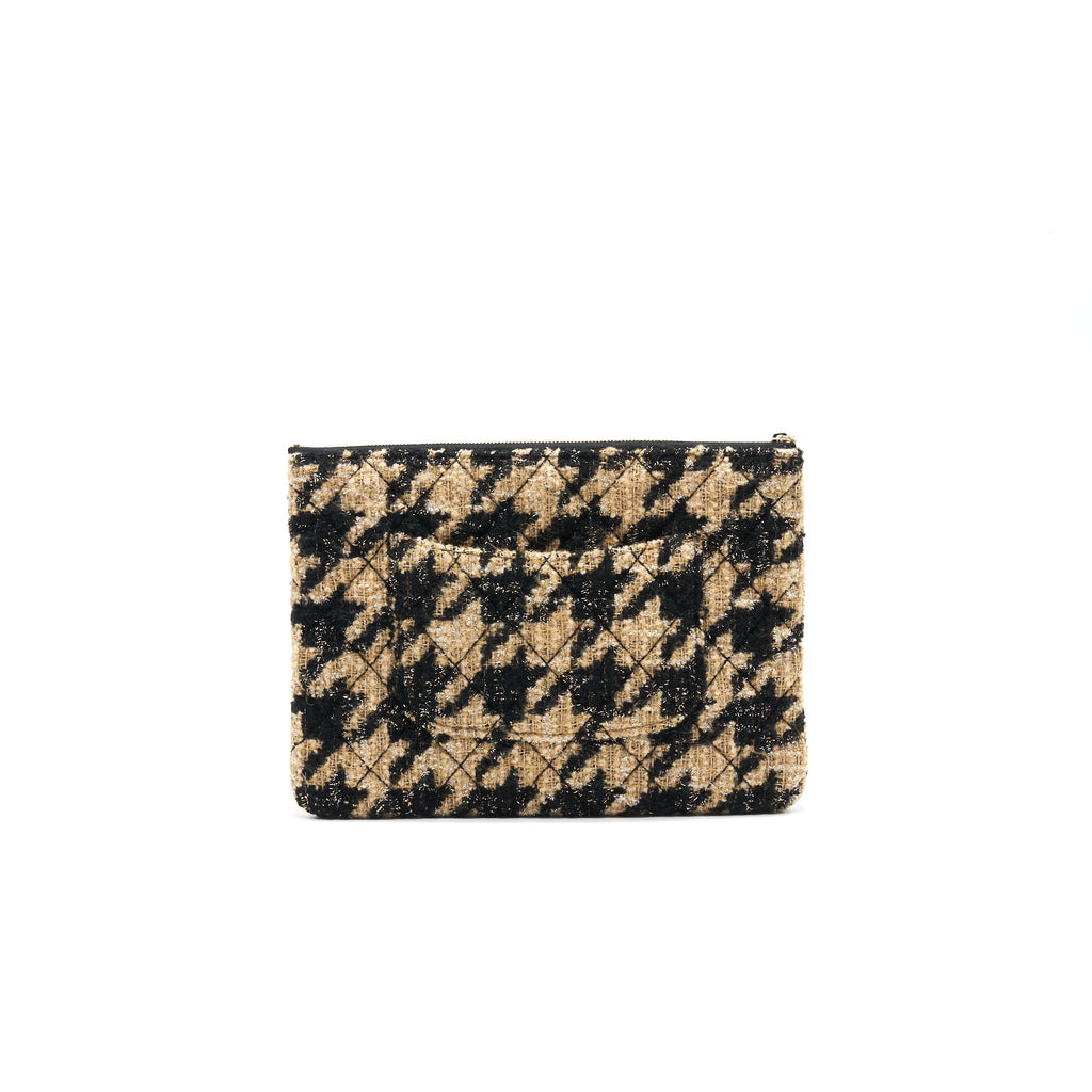 Chanel Tweed CC Logo Pouch Beige/Black