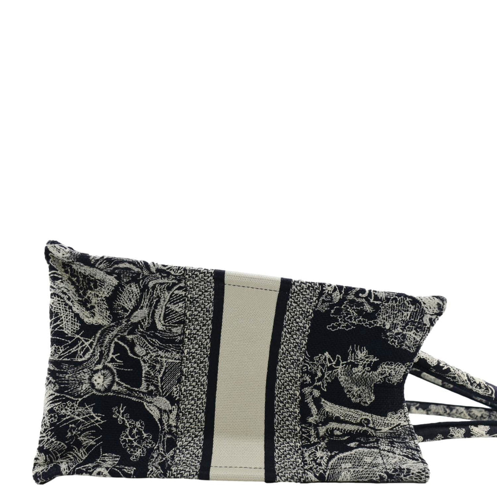 CHRISTIAN DIOR  Book Medium Toile De Jouy Reverse Embroidery Tote Blue